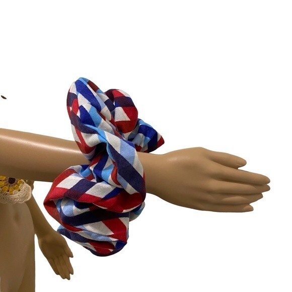 Hair Scrunchie. Multicolor. XL. 4th Of July. Patriotic. America. Holiday. Cute - Picture 8 of 14